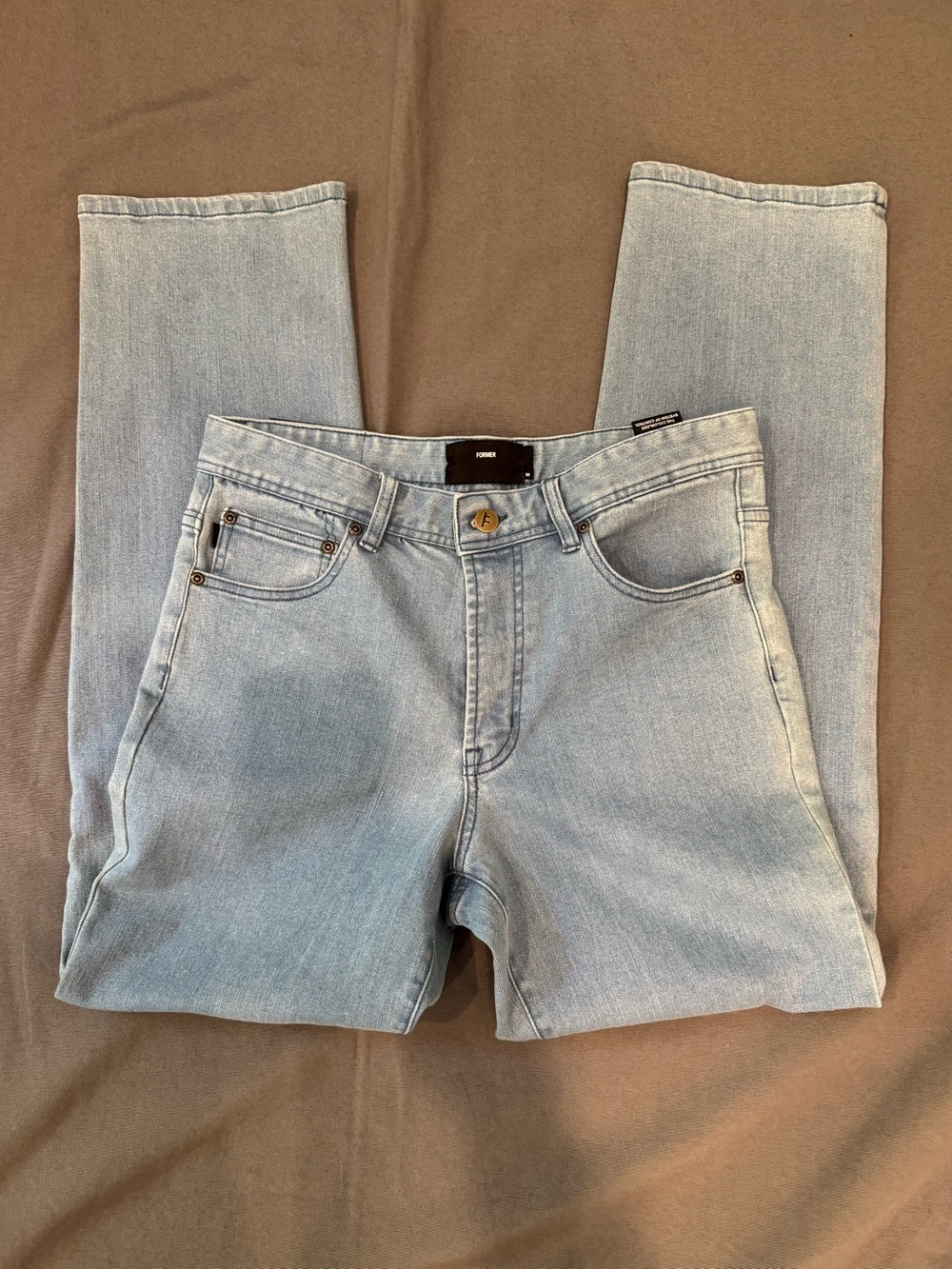 Former Women's Light Blue Straight Leg Jean Size 30 Casual Y2K 90's School Work
